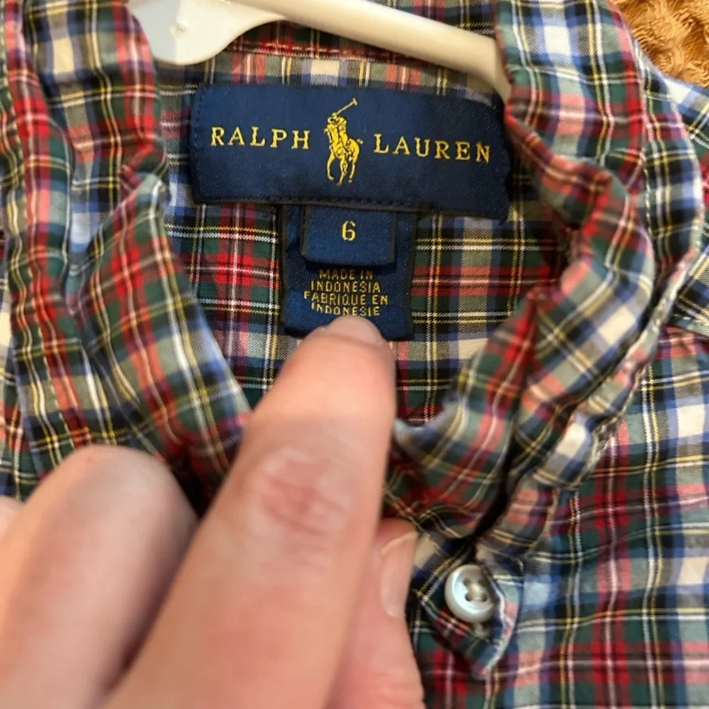 Ralph Lauren Kids Red and White Checkered Button-Down Shirt